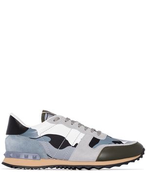 Valentino Garavani Rock Runner leather sneakers - Grey
