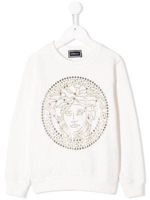 Versace Kids studded Medusa logo sweatshirt - White