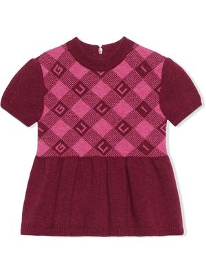 Gucci Kids check-pattern short-sleeve dress - Pink