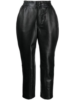 Rodebjer cropped recycled leather trousers - Black