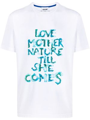 Koché slogan print T-shirt - White
