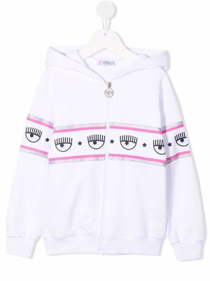 Chiara Ferragni Kids logo-print hoodie - White
