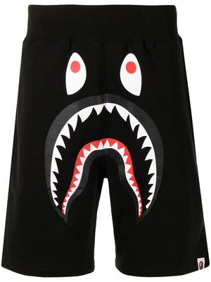 A BATHING APE® Shark-print track shorts - Black