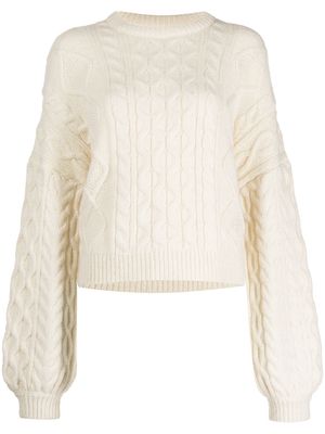 ANINE BING Irina cable-knit jumper - White