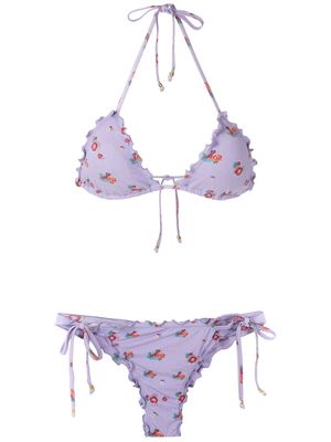 Amir Slama printed bikini set - Purple