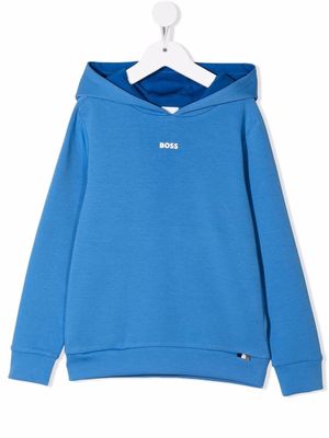 BOSS Kidswear logo-print hoodie - Blue