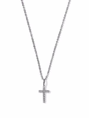 AS29 18kt white gold Mini Cross diamond necklace - Silver