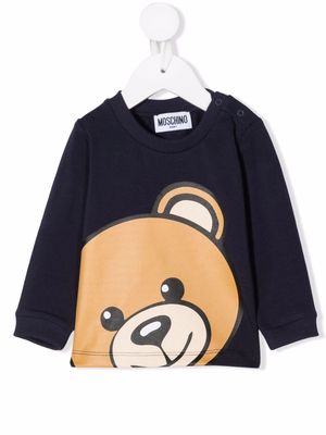 Moschino Kids teddy bear print sweatshirt - Blue
