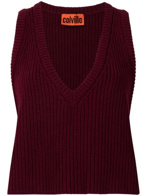 colville ribbed tank top - Red