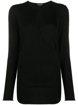 TOM FORD wrap style knitted top - Black