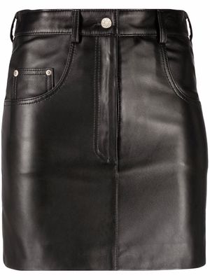 Manokhi five-pocket leather mini skirt - Black