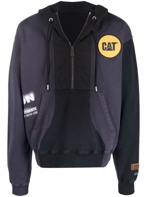 Heron Preston x Caterpillar colour-block half-zip hoodie - Black