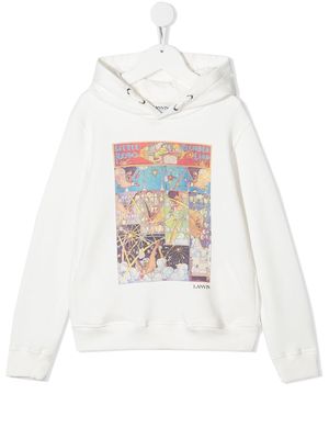 LANVIN Enfant cartoon-print hooded sweatshirt - White