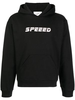 Coperni Speeed slogan-print pullover hoodie - Black