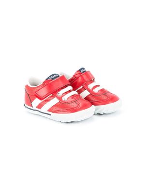 Miki House perforated lace-up sneakers - Red