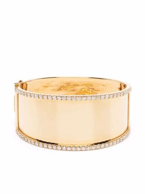 SHAY 18kt yellow gold Jumbo Nameplate diamond bangle