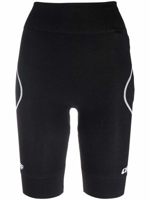 Off-White logo-print cycling shorts - Black
