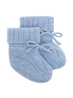 N.PEAL KIDS cable-knit booties - Blue