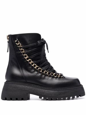 Alevì square-toe lace-up boots - Black