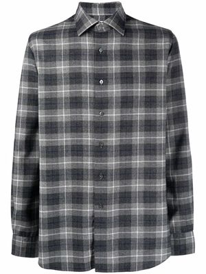 Xacus plaid-check print shirt - Grey