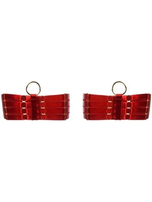 Bordelle metallic detail garters - Red