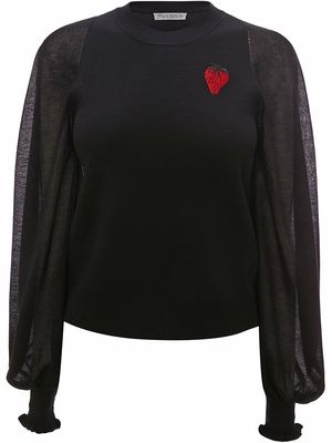 JW Anderson strawberry knitted jumper - Black