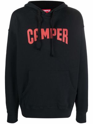 Camper logo-print pullover hoodie - Black