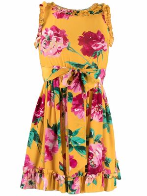 Dolce & Gabbana Pre-Owned 2000s floral-print silk minidress - Yellow