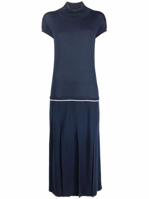 Marni fine-knit flared dress - Blue