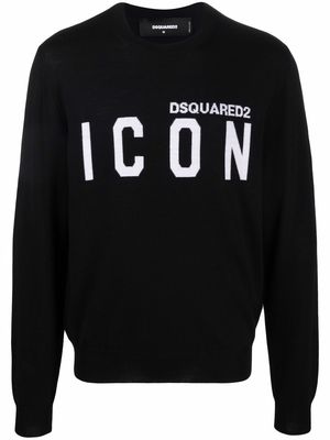 Dsquared2 slogan-print wool jumper - Black
