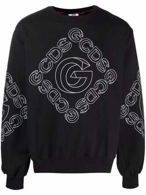 Gcds logo-print cotton sweatshirt - Black