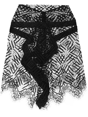Michelle Mason lace mini skirt - Black