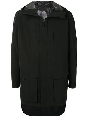 Y-3 asymmetric hooded jacket - Black
