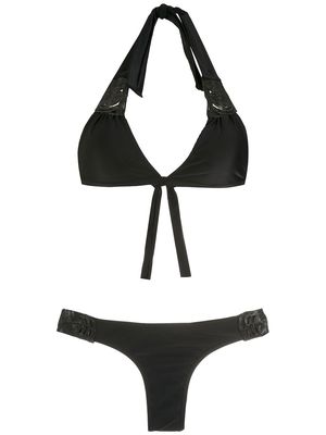 Amir Slama textured halterneck bikini set - Black