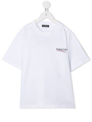 Balenciaga Kids logo cotton T-shirt - White
