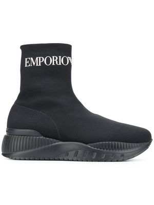 Emporio Armani sock hi-top sneakers - Black