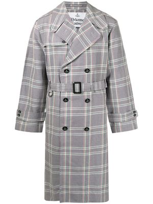 Vivienne Westwood checked double-breasted trench coat - Purple
