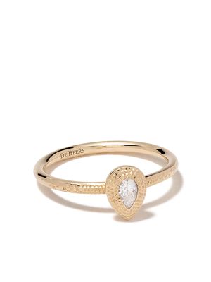 De Beers Jewellers 18kt yellow gold Talisman pear-shaped diamond ring