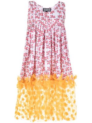 Tata Christiane petal-applique ruffle dress - Multicolour