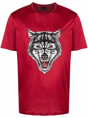 Billionaire wolf-print T-shirt - Red