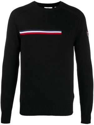 Rossignol stripe detail round neck jumper - Black