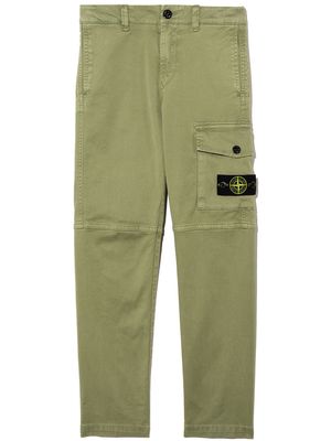 Stone Island Junior logo-patch cargo trousers - Green