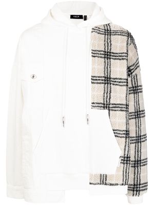 FIVE CM drawstring panelled hoodie - White