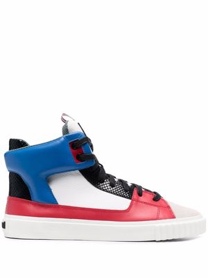 Just Cavalli leather logo hi-top trainers - Red