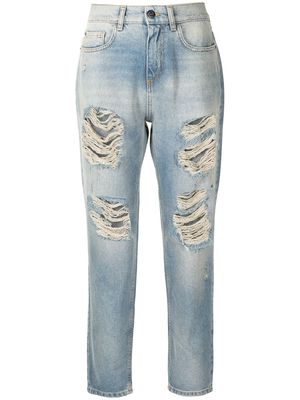 TWINSET ripped cropped jeans - Blue
