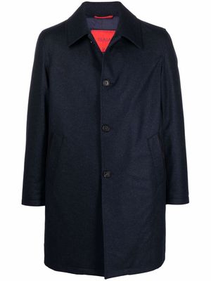Isaia midi single breasted coat - Blue