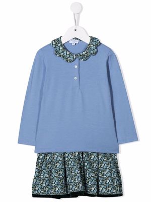 Siola floral-print two-piece skirt set - Blue
