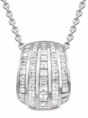 Pragnell 18kt white gold Manhattan five row diamond pendant necklace - Silver