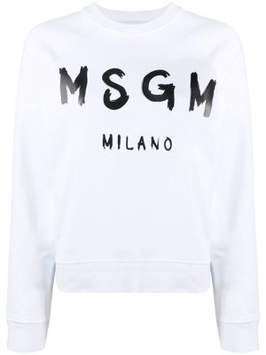MSGM logo print raglan sweatshirt - White