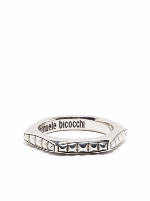 Emanuele Bicocchi studded hexagonal ring - Silver